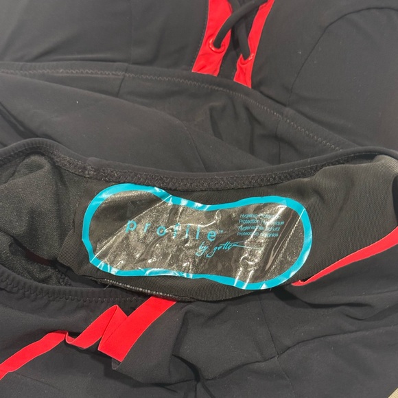 Profile by Gottex One-Piece Swimsuit Black Pink Lace-Up Ruffle NWT Size 6 - Picture 5 of 10